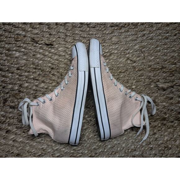 Converse All Star Hi Top Women Size 10 Pink Waffle Knit Upper Super Clean - Picture 6 of 11